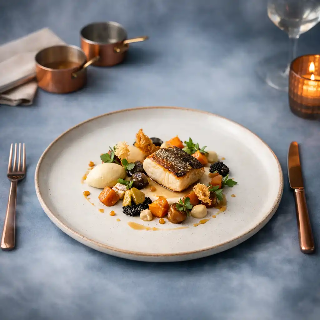 Plat gastronomique raffiné servi pendant une soirée table privée